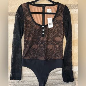 CAMI NYC black lace body suit- Small.New with tags.